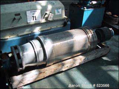 USED: Sharples PM-35000 Super-D-Canter centrifuge. 316 stainless steel construction on product contact areas, max bowl speed 3250 rpm,5" single lead conveyor with STC wear protection tiles, 360 degre...