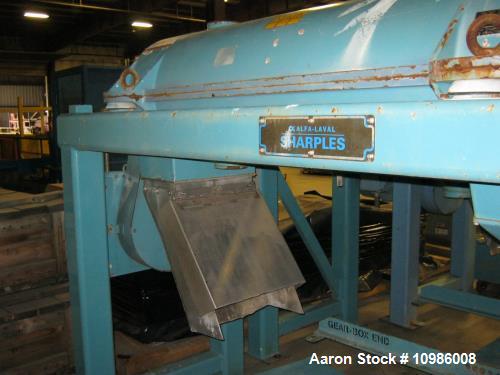 Used- Sharples PM-38000 Super-D-Canter Centrifuge. Stainless steel rotating assembly, max bowl speed 4000 rpm. Single row li...