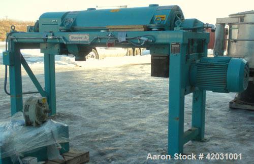 Used Sharples PM-38000 Super-D-Canter Centrifuge, 316 Stainless Steel Construction On Product Contact Areas. Maximum bowl speed 4000 RPM, 110 MM single lead conveyor with STC tiles, single row lined ...