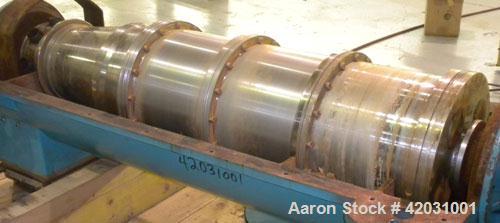 Used Sharples PM-38000 Super-D-Canter Centrifuge, 316 Stainless Steel Construction On Product Contact Areas. Maximum bowl speed 4000 RPM, 110 MM single lead conveyor with STC tiles, single row lined ...