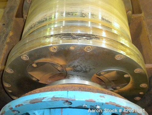Used Sharples PM-38000 Super-D-Canter Centrifuge, 316 Stainless Steel Construction On Product Contact Areas. Maximum bowl speed 4000 RPM, 110 MM single lead conveyor with STC tiles, single row lined ...