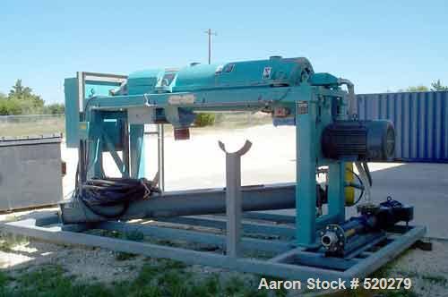 USED: Sharples PM-38000 Super-D-Canter centrifuge, stainless steel construction on product contact areas. Max bowl speed 4000 rpm, casing, stand/base, approximate 40 hp main drive motor, eddy current...