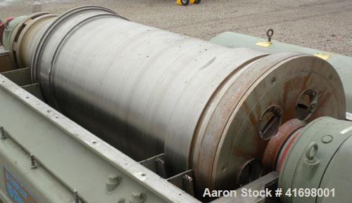 Used Sharples PM-55000 Super-D-Canter Centrifuge, 317 Stainless Steel Construction (Product Contact Areas). Maximum bowl speed 2850 RPM, 8 1/2" single lead conveyor with sintered tungsten carbide wea...