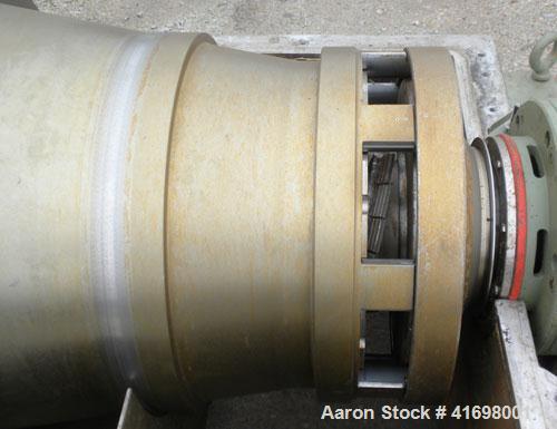 Used Sharples PM-55000 Super-D-Canter Centrifuge, 317 Stainless Steel Construction (Product Contact Areas). Maximum bowl speed 2850 RPM, 8 1/2" single lead conveyor with sintered tungsten carbide wea...