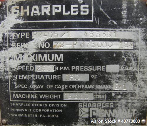 Used Stainless Steel Sharples Super-D-Canter Centrifuge