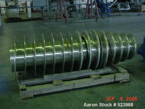 USED: Sharples PM-75000 Super-D-Canter centrifuge. 316/317 stainless steel construction on product contact areas, max bowl speed 2500 rpm, single lead conveyor with sintered tungsten carbide wear pro...