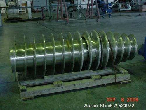 USED: Sharples PM-75000 Super-D-Canter centrifuge. 316/317 stainless steel construction on product contact areas, max bowl speed 2500 rpm, single lead conveyor with sintered tungsten carbide wear pro...