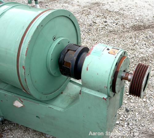 USED: Tomoe/Sharples PM-75000 Super-D-Canter centrifuge, 316 stainless steel construction on product contact areas. Max bowl speed 2700 rpm, 10" single lead conveyor with sintered tungsten carbide we...