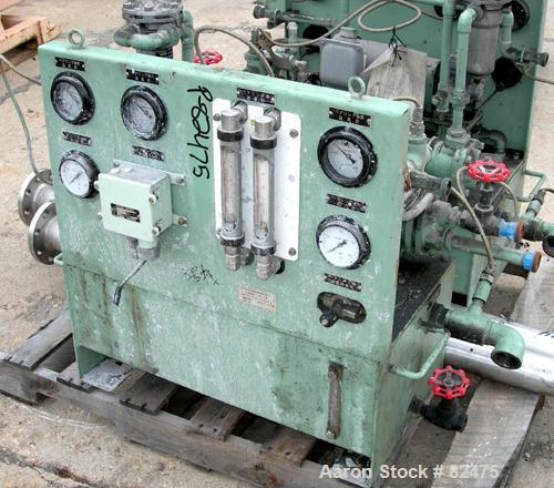 USED: Tomoe/Sharples PM-75000 Super-D-Canter centrifuge, 316 stainless steel construction on product contact areas. Max bowl speed 2700 rpm, 10" single lead conveyor with sintered tungsten carbide we...