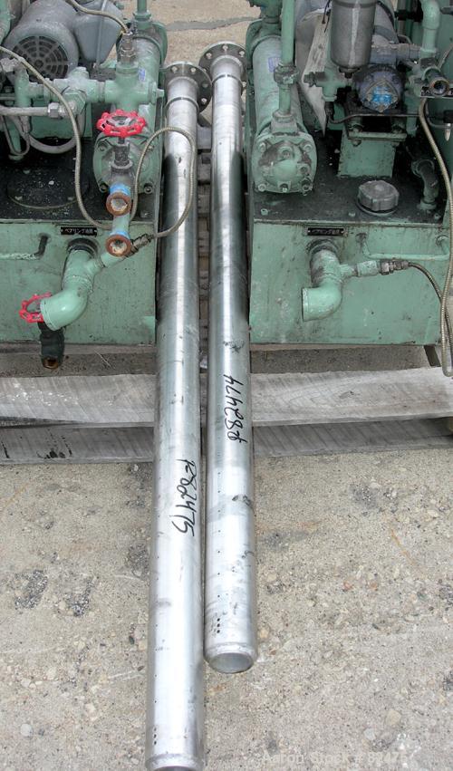 USED: Tomoe/Sharples PM-75000 Super-D-Canter centrifuge, 316 stainless steel construction on product contact areas. Max bowl speed 2700 rpm, 10" single lead conveyor with sintered tungsten carbide we...