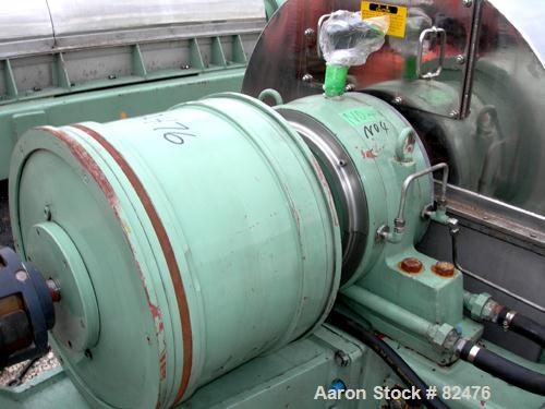Bowl grooves USED: Tomoe/Sharples PM-75000 Super-D-Canter centrifuge, 316 stainless steel construction on product contact areas. Max bowl speed 2700 rpm, 10" single lead conveyor with sintered tungst...