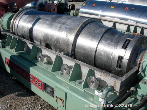 Bowl grooves USED: Tomoe/Sharples PM-75000 Super-D-Canter centrifuge, 316 stainless steel construction on product contact areas. Max bowl speed 2700 rpm, 10" single lead conveyor with sintered tungst...