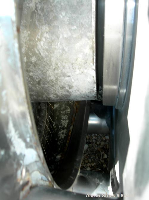 Bowl grooves USED: Tomoe/Sharples PM-75000 Super-D-Canter centrifuge, 316 stainless steel construction on product contact areas. Max bowl speed 2700 rpm, 10" single lead conveyor with sintered tungst...