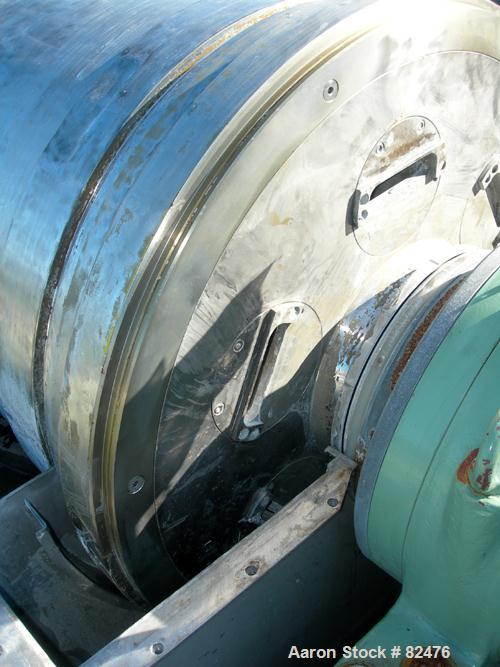Bowl grooves USED: Tomoe/Sharples PM-75000 Super-D-Canter centrifuge, 316 stainless steel construction on product contact areas. Max bowl speed 2700 rpm, 10" single lead conveyor with sintered tungst...