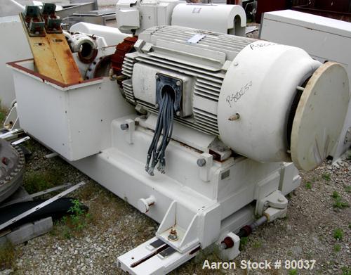 Used Sharples PM-85000 Super-D-Canter Centrifuge, 316 Stainless Steel Construction on Product Contact Areas. Max bowl speed 2345 RPM, sintered tungsten carbide lined beach section, 12" single lead tr...