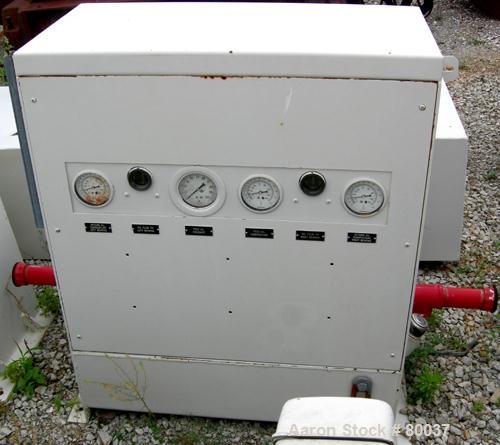 Used Sharples PM-85000 Super-D-Canter Centrifuge, 316 Stainless Steel Construction on Product Contact Areas. Max bowl speed 2345 RPM, sintered tungsten carbide lined beach section, 12" single lead tr...