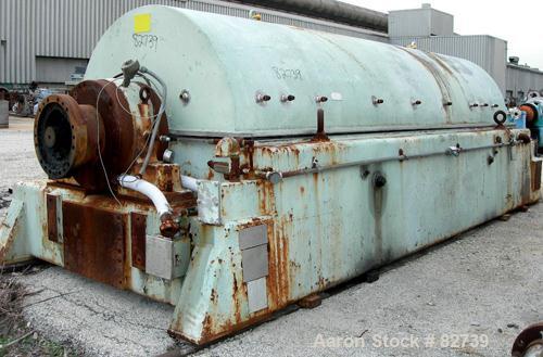 USED: Sharples PM-85000 Super-D-Canter Centrifuge, 316 stainless steel construction on product contact areas. Max bowl speed 2300 rpm, sintered tungsten carbide lined beach section, 12" single lead c...