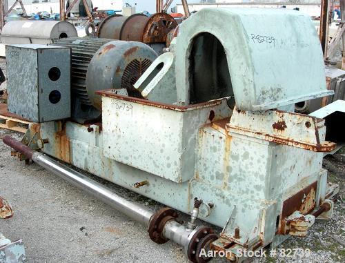 USED: Sharples PM-85000 Super-D-Canter Centrifuge, 316 stainless steel construction on product contact areas. Max bowl speed 2300 rpm, sintered tungsten carbide lined beach section, 12" single lead c...