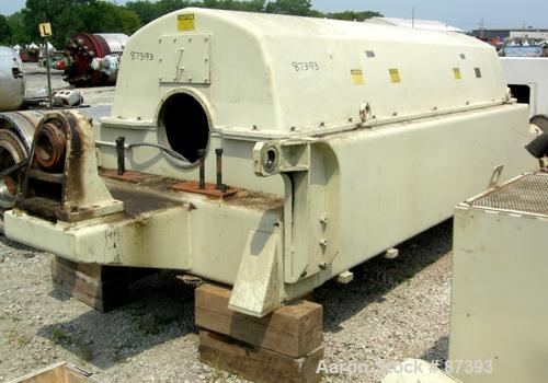 USED: Sharples PM-85000 Super-D-Canter centrifuge, 316 stainless steel construction on product contact areas. Max bowl speed 2345 rpm, sintered tungsten carbide lined beach section, 12" single lead t...