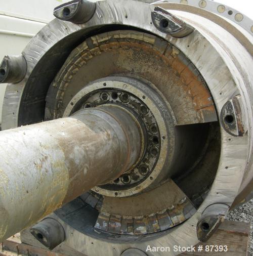 USED: Sharples PM-85000 Super-D-Canter centrifuge, 316 stainless steel construction on product contact areas. Max bowl speed 2345 rpm, sintered tungsten carbide lined beach section, 12" single lead t...