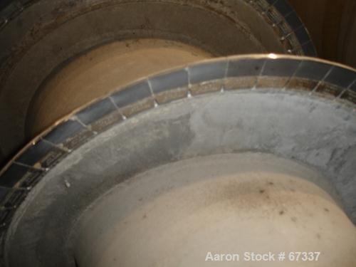 USED: Sharples PM-95000 Super-D-Canter centrifuge, 316 stainless steel construction (product contact areas). Max bowl speed 2000 rpm, 15" single lead conveyor with sintered tungsten carbide wear prot...
