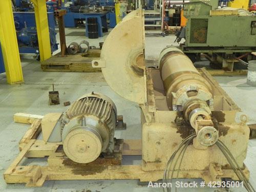 Used Sharples PM30000 Decanter Centrifuge, Type PR264/10 484720, 316 Stainless Steel. Driven by a 30 HP, 3/60/575 Volt, 1755 RPM motor. Includes drive & a control panel.