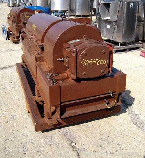 Used Sharples PM-35000 Super-D-Canter Centrifuge, 316 stainless steel construction  (product contact areas ), maximum bowl speed 3150 rpm, 5 1/2" quasi-axial single lead conveyor with sintered tungst...