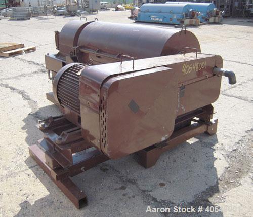 Used Sharples PM-35000 Super-D-Canter Centrifuge, 316 stainless steel construction  (product contact areas ), maximum bowl speed 3150 rpm, 5 1/2" quasi-axial single lead conveyor with sintered tungst...
