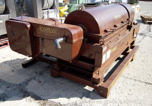 Used Sharples PM-35000 Super-D-Canter Centrifuge, 316 stainless steel construction  (product contact areas ), maximum bowl speed 3150 rpm, 5 1/2" quasi-axial single lead conveyor with sintered tungst...
