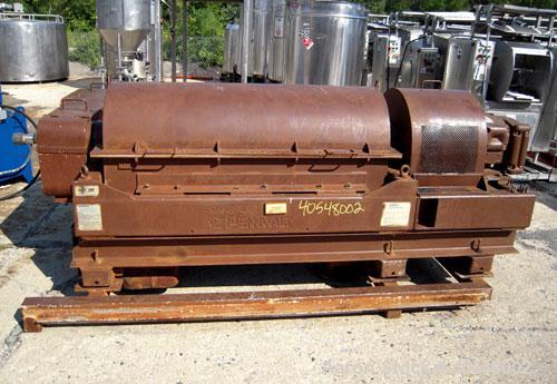 Used Sharples PM-35000 Super-D-Canter Centrifuge, 316 stainless steel construction  (product contact areas ),  maximum bowl speed 3150 rpm, 5 1/2" quasi-axial single lead conveyor with sintered tungs...