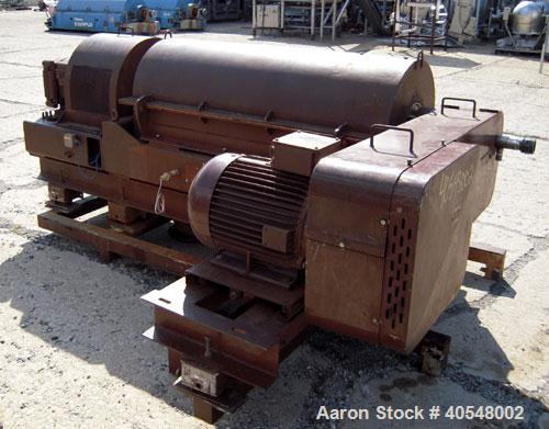 Used Sharples PM-35000 Super-D-Canter Centrifuge, 316 stainless steel construction  (product contact areas ),  maximum bowl speed 3150 rpm, 5 1/2" quasi-axial single lead conveyor with sintered tungs...