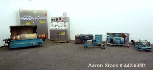 Used Sharples PM-35000 Super-D-Canter Centrifuge. 316 Stainless steel construction (product contact areas), maximum bowl speed 3250 rpm, 5" single lead tru-axial vaned conveyor with sintered tungsten...