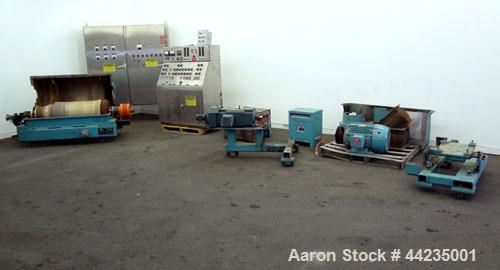 Used Sharples PM-35000 Super-D-Canter Centrifuge. 316 Stainless steel construction (product contact areas), maximum bowl speed 3250 rpm, 5" single lead tru-axial vaned conveyor with sintered tungsten...