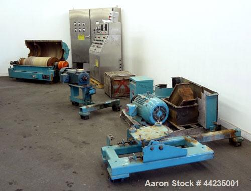 Used Sharples PM-35000 Super-D-Canter Centrifuge. 316 Stainless steel construction (product contact areas), maximum bowl speed 3250 rpm, 5" single lead tru-axial vaned conveyor with sintered tungsten...
