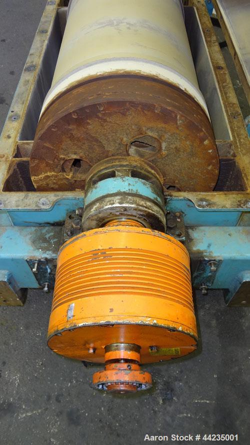Used Sharples PM-35000 Super-D-Canter Centrifuge. 316 Stainless steel construction (product contact areas), maximum bowl speed 3250 rpm, 5" single lead tru-axial vaned conveyor with sintered tungsten...
