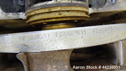 Used Sharples PM-35000 Super-D-Canter Centrifuge. 316 Stainless steel construction (product contact areas), maximum bowl speed 3250 rpm, 5" single lead tru-axial vaned conveyor with sintered tungsten...