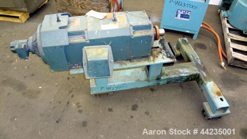 Used Sharples PM-35000 Super-D-Canter Centrifuge. 316 Stainless steel construction (product contact areas), maximum bowl speed 3250 rpm, 5" single lead tru-axial vaned conveyor with sintered tungsten...