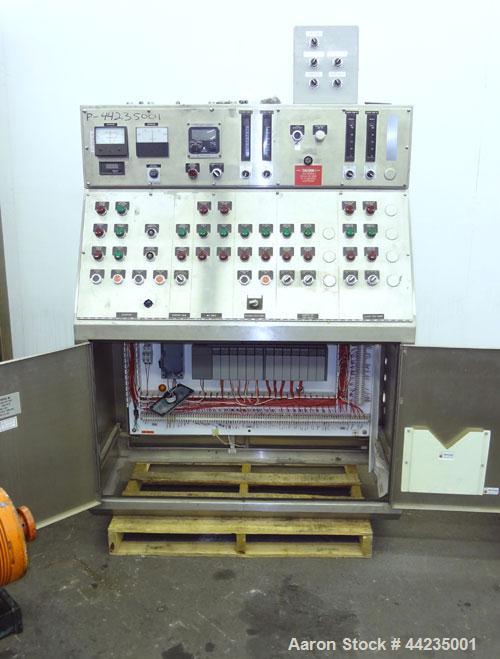 Used Sharples PM-35000 Super-D-Canter Centrifuge. 316 Stainless steel construction (product contact areas), maximum bowl speed 3250 rpm, 5" single lead tru-axial vaned conveyor with sintered tungsten...