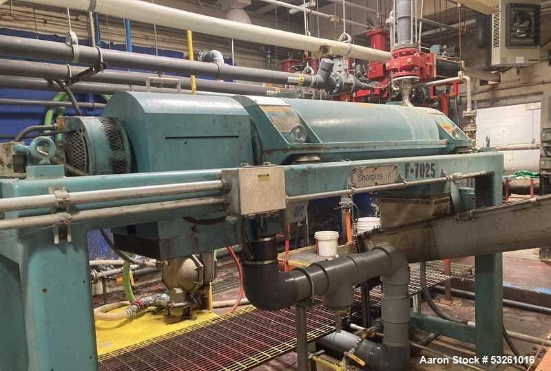 Used Alfa Laval Sharples PM38000 Decanter Super-Centrifuge with Control Panel & Discharge Conveyor