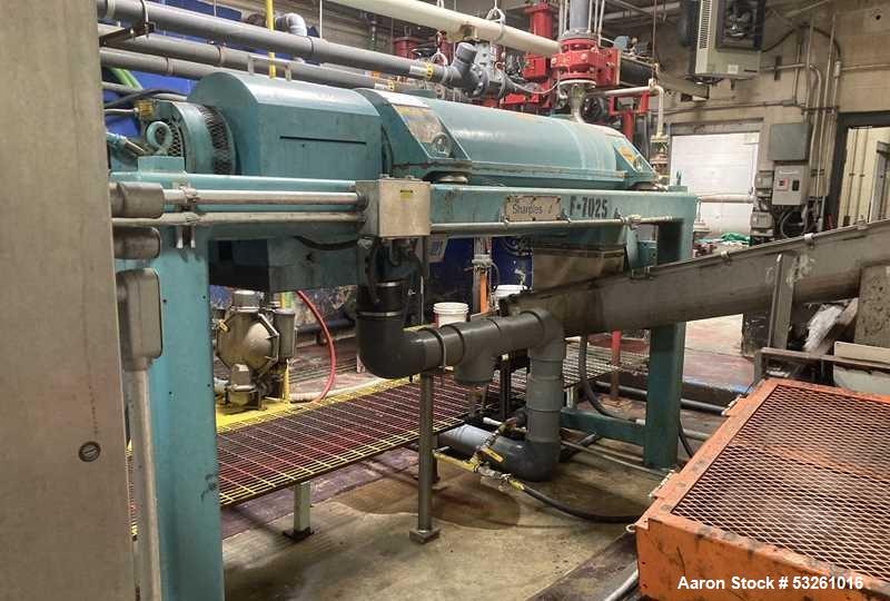 Used Alfa Laval Sharples PM38000 Decanter Super-Centrifuge with Control Panel & Discharge Conveyor