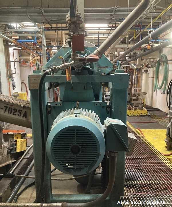 Used Alfa Laval Sharples PM38000 Decanter Super-Centrifuge with Control Panel & Discharge Conveyor