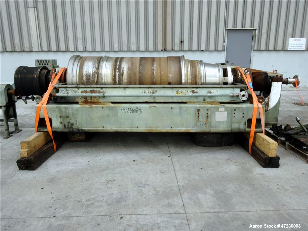 Used Alfa Laval / Sharples SG-15 Super-D-Canter Centrifuge. 316/317 Stainless steel Construction (product contact area), maximum bowl speed 2600 rpm, 360 degree solid discharge ports with sintered tu...