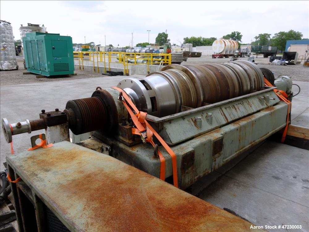 Used Alfa Laval / Sharples SG-15 Super-D-Canter Centrifuge. 316/317 Stainless steel Construction (product contact area), maximum bowl speed 2600 rpm, 360 degree solid discharge ports with sintered tu...
