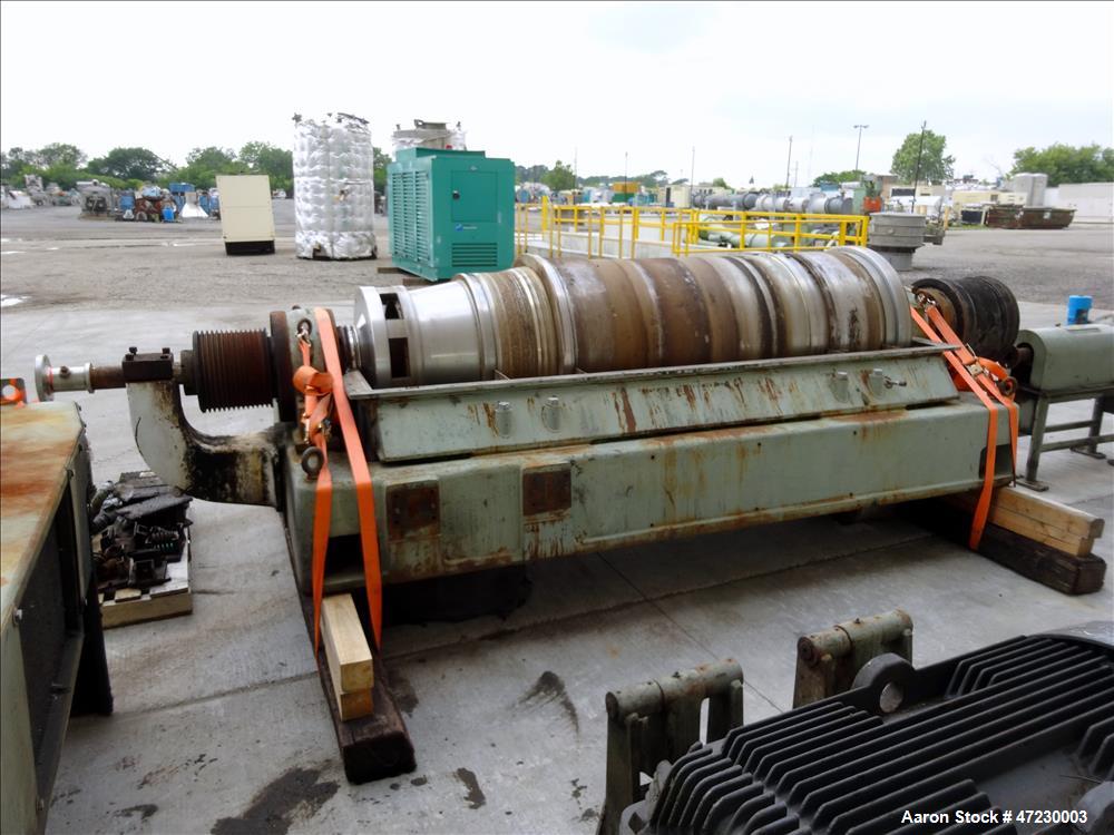Used Alfa Laval / Sharples SG-15 Super-D-Canter Centrifuge. 316/317 Stainless steel Construction (product contact area), maximum bowl speed 2600 rpm, 360 degree solid discharge ports with sintered tu...
