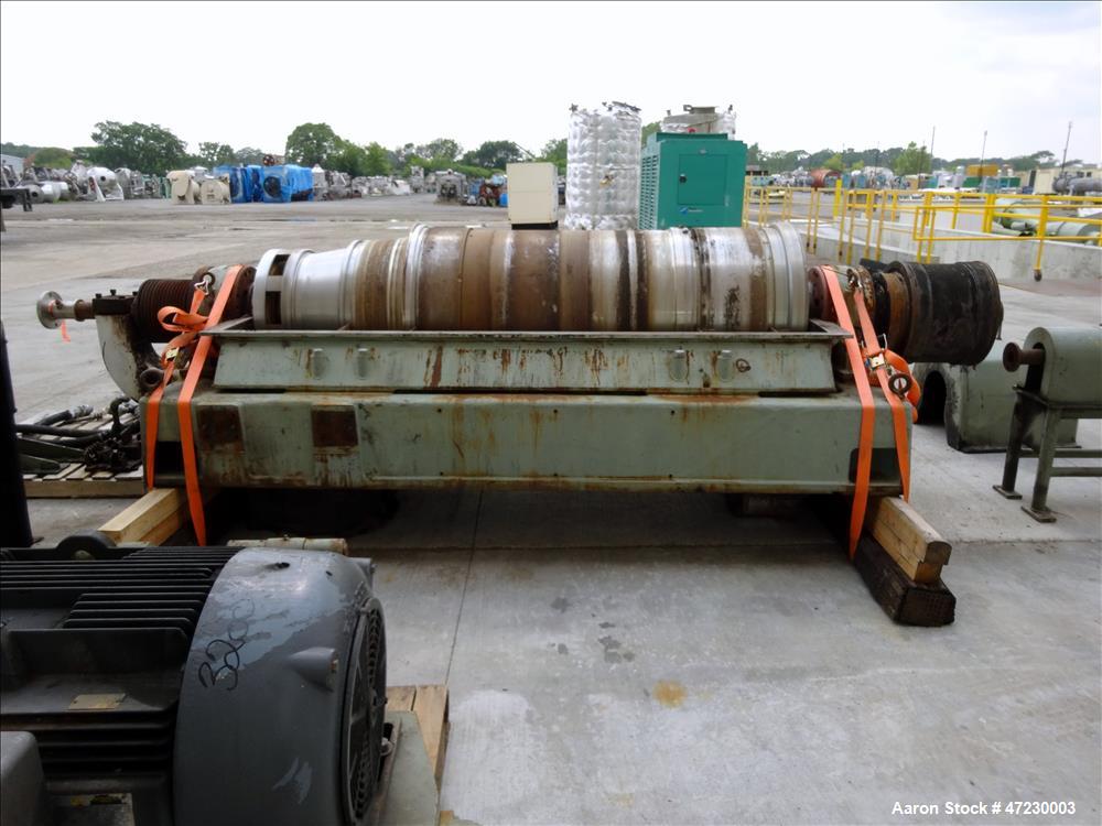 Used Alfa Laval / Sharples SG-15 Super-D-Canter Centrifuge. 316/317 Stainless steel Construction (product contact area), maximum bowl speed 2600 rpm, 360 degree solid discharge ports with sintered tu...