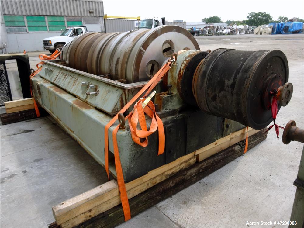 Used Alfa Laval / Sharples SG-15 Super-D-Canter Centrifuge. 316/317 Stainless steel Construction (product contact area), maximum bowl speed 2600 rpm, 360 degree solid discharge ports with sintered tu...