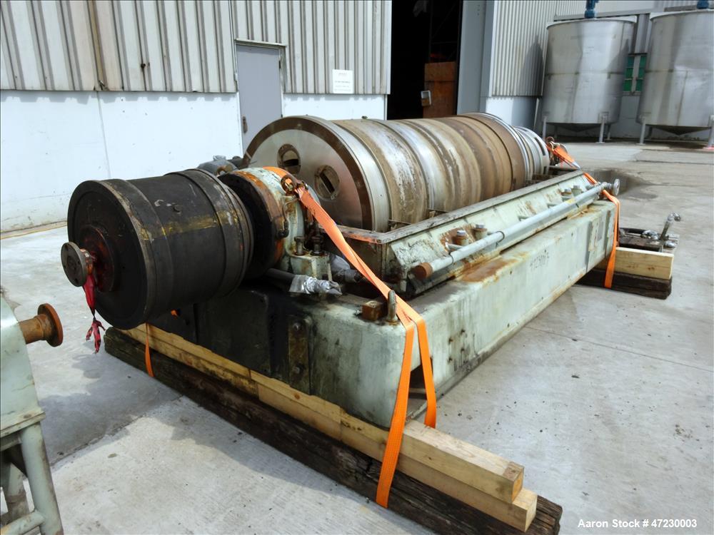 Used Alfa Laval / Sharples SG-15 Super-D-Canter Centrifuge. 316/317 Stainless steel Construction (product contact area), maximum bowl speed 2600 rpm, 360 degree solid discharge ports with sintered tu...