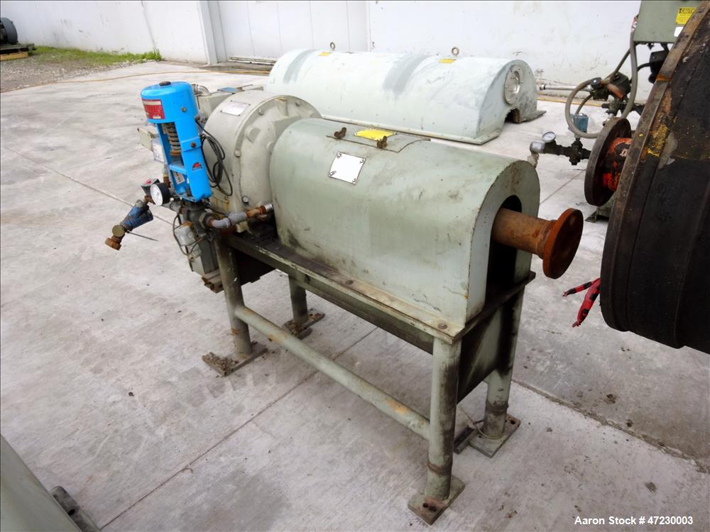 Used Alfa Laval / Sharples SG-15 Super-D-Canter Centrifuge. 316/317 Stainless steel Construction (product contact area), maximum bowl speed 2600 rpm, 360 degree solid discharge ports with sintered tu...