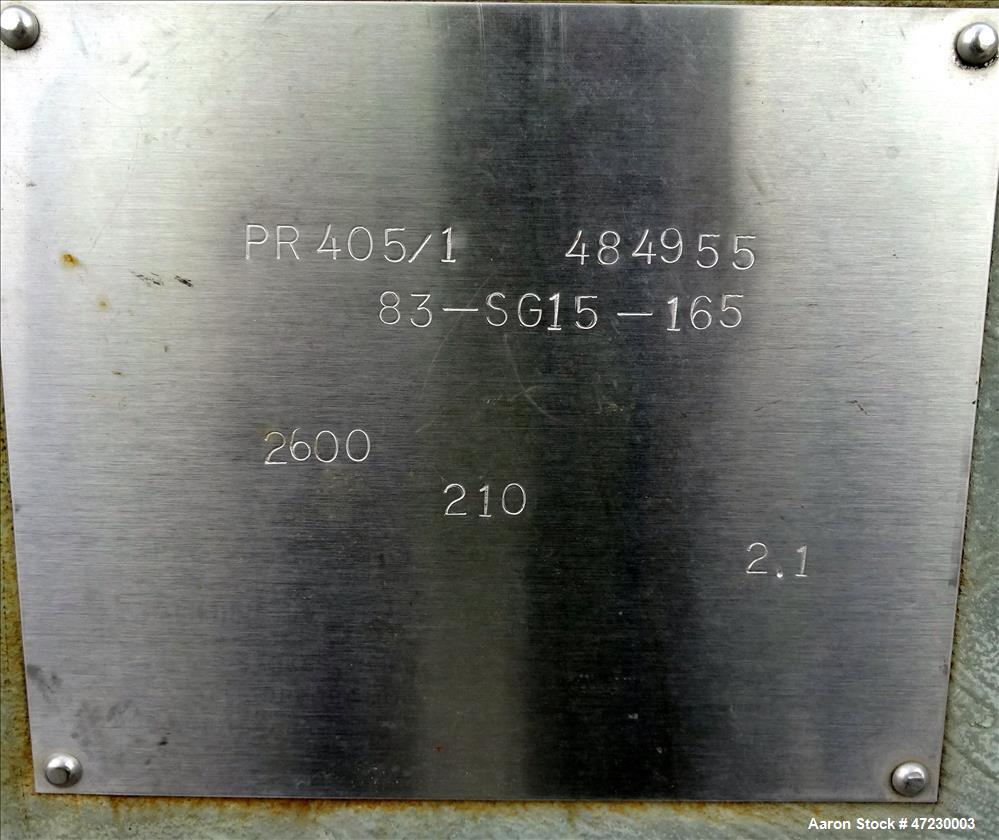 Used Alfa Laval / Sharples SG-15 Super-D-Canter Centrifuge. 316/317 Stainless steel Construction (product contact area), maximum bowl speed 2600 rpm, 360 degree solid discharge ports with sintered tu...