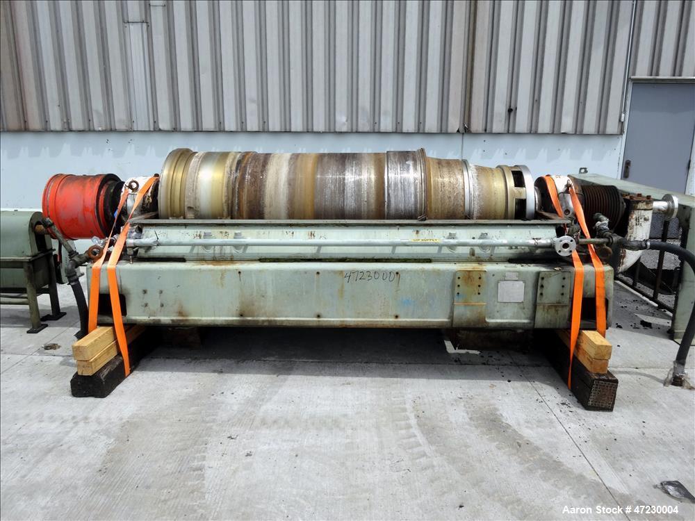 Used:- Alfa Laval / Sharples SG-15 Super-D-Canter Centrifuge. 316/317 Stainless steel Construction (product contact area), maximum bowl speed 2600 rpm, 360 degree solid discharge ports with sintered ...